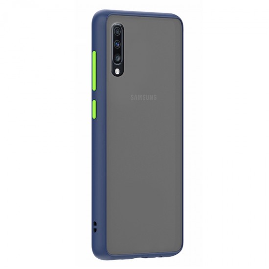 Husa spate Button Case pentru Samsung Galaxy A70 - Albastru / Verde