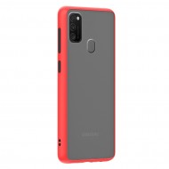 Husa spate Button Case pentru Samsung Galaxy M21 - Rosu / Negru