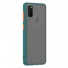 Husa spate Button Case pentru Samsung Galaxy M30S - Turcoaz / Portocaliu