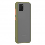 Husa spate Button Case pentru Samsung Galaxy Note 10 Lite - Army / Portocaliu