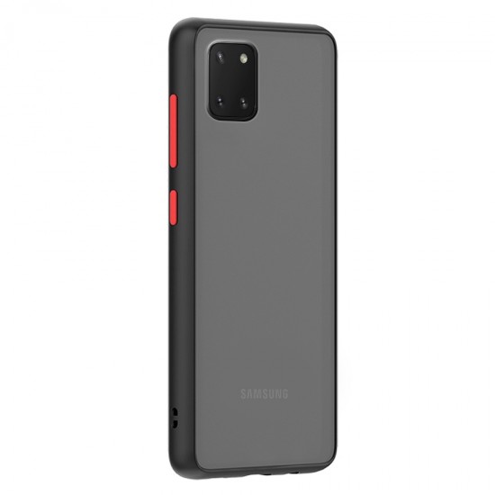 Husa spate Button Case pentru Samsung Galaxy Note 10 Lite - Negru / Rosu
