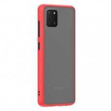 Husa spate Button Case pentru Samsung Galaxy Note 10 Lite - Rosu / Negru Husa spate Button Case pentru Samsung Galaxy Note 10 Lite - Rosu / Negru