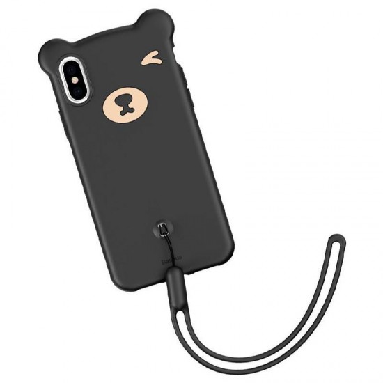Husa spate Baseus "Bear Silicone Case" pentru Apple iPhone XS Max Negru
