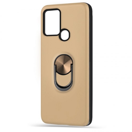 Husa spate WOOP Ring Case pentru Samsung Galaxy A21s - Gold