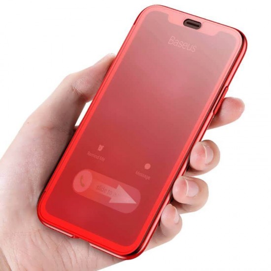 Husa Flip Case Baseus Touchable Case pentru Apple iPhone XS Rosu