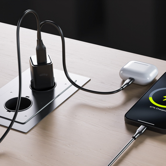 Incarcator Allity Type-C Plus USB-A 30W - Negru
