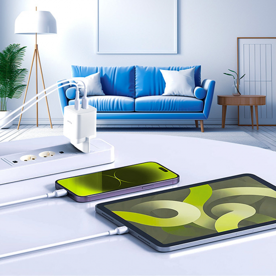 Incarcator Allity 2 x Type-C 45W - Alb