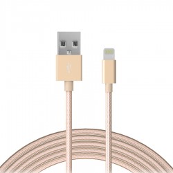 Cablu date / incarcare Lightning Fast Charge Rezistent Snur Gold