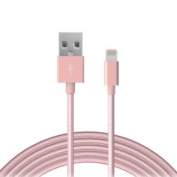Cablu date / incarcare Lightning Fast Charge Rezistent Snur Roz