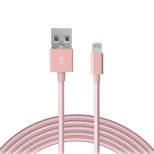 Cablu date / incarcare Lightning Fast Charge Rezistent Snur Roz