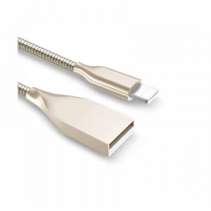 Cablu date metalic Lightning pentru iPhone -1m -gold