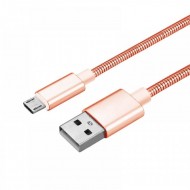 Cablu date metalic microUSB 1m rose gold