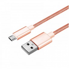 Cablu date metalic microUSB 1m rose gold Cablu date metalic microUSB 1m rose gold