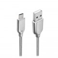 Cablu date metalic Type-C 1m gri