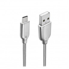 Cablu date metalic Type-C 1m gri Cablu date metalic Type-C 1m gri
