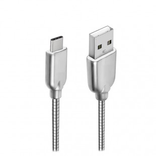 Cablu de date metalic Type-C 1m - Gri