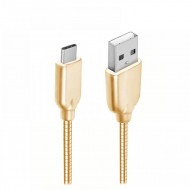Cablu date metalic Type-C 1m gold Cablu date metalic Type-C 1m gold