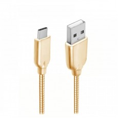 Cablu date metalic Type-C 1m gold Cablu date metalic Type-C 1m gold