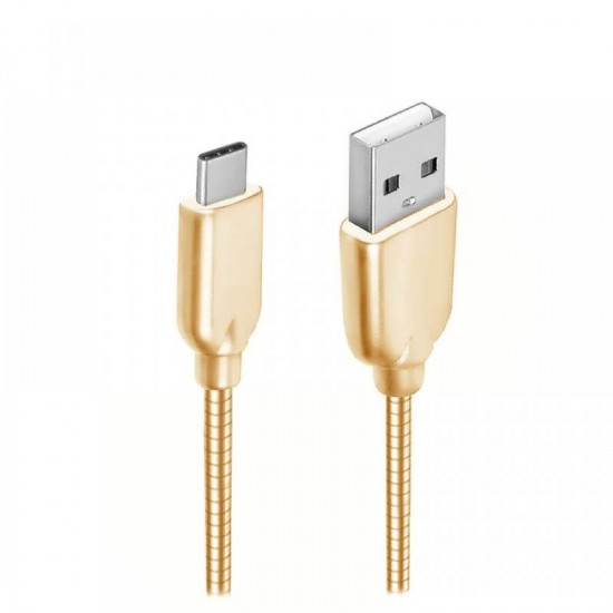 Cablu date metalic Type-C 1m gold