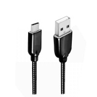 Cablu de date metalic Type-C 1m - Negru