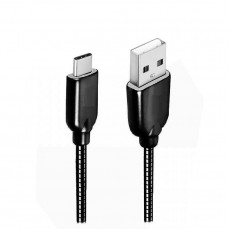 Cablu date metalic Type-C 1m negru Cablu date metalic Type-C 1m negru