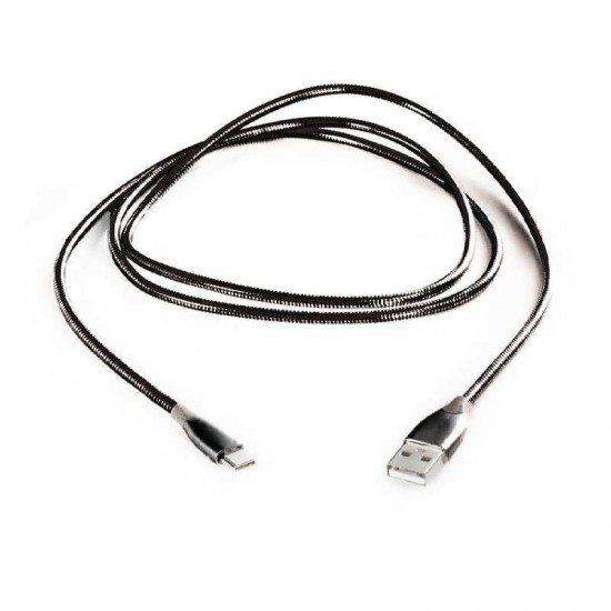 Cablu date metalic Type-C 1m negru