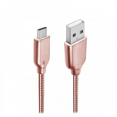 Cablu date metalic Type-C 1m rose gold Cablu date metalic Type-C 1m rose gold