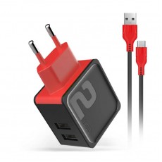 Incarcator priza Fast Charge DM-20 2.4A 2 x USB cablu microUSB - Negru Incarcator priza Fast Charge DM-20 2.4A 2 x USB cablu microUSB - Negru