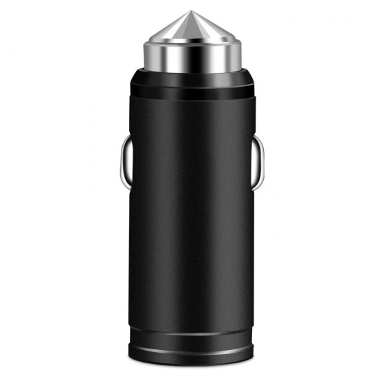 Incarcator auto metalic - 1 x USB Quick Charge - negru