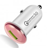 Incarcator auto - 1 x USB Quick Charge - roz