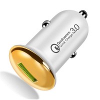 Incarcator auto - 1 x USB Quick Charge - auriu