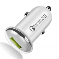 Incarcator auto - 1 x USB Quick Charge - argintiu