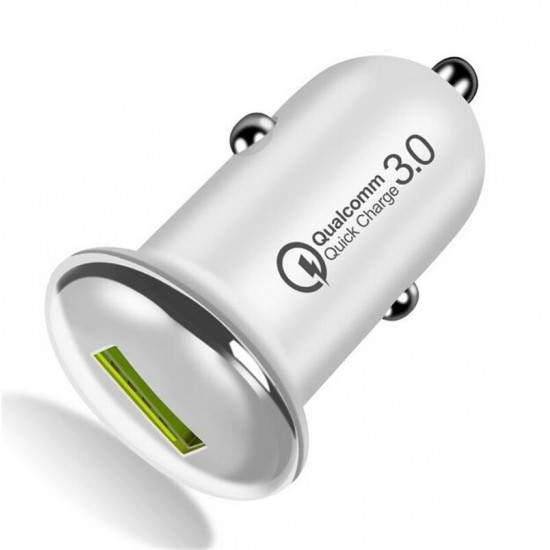 Incarcator auto - 1 x USB Quick Charge - argintiu