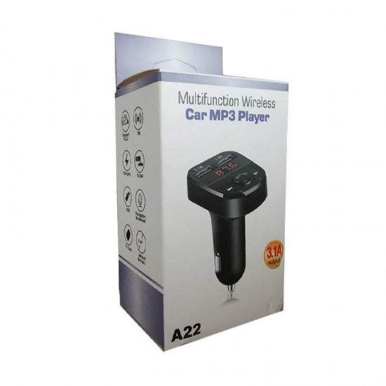 Modulator FM A22 Bluetooth, microSD, 2 x USB incarcare 3.1A