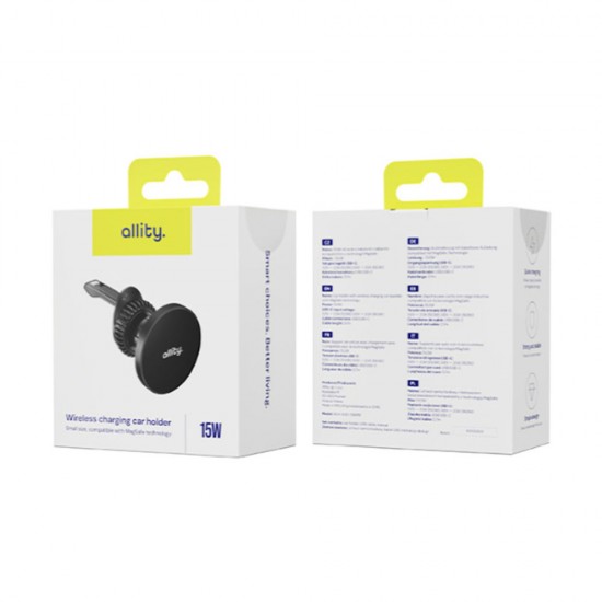 Suport auto magnetic pentru telefon cu incarcare Wireless - Allity
