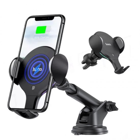 Suport telefon auto bord cu incarcare Wireless Hoco CA60 Suport telefon auto bord cu incarcare Wireless Hoco CA60