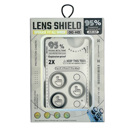 Protectie camera foto Shock pentru iPhone 17 Pro/Pro Max - Silver