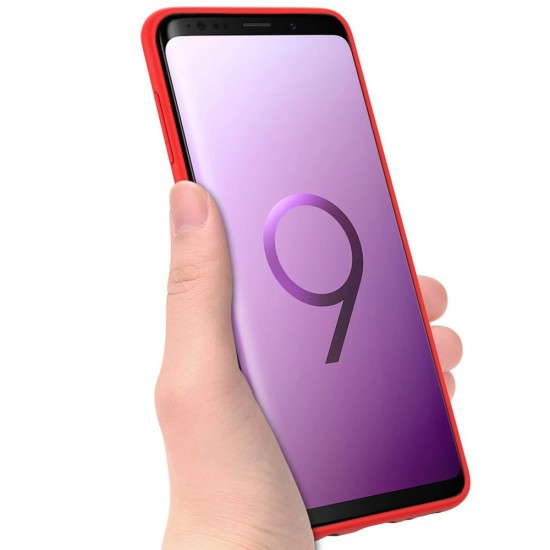 Husa Spate Silicon Line pentru Samsung S9+ - Rosu